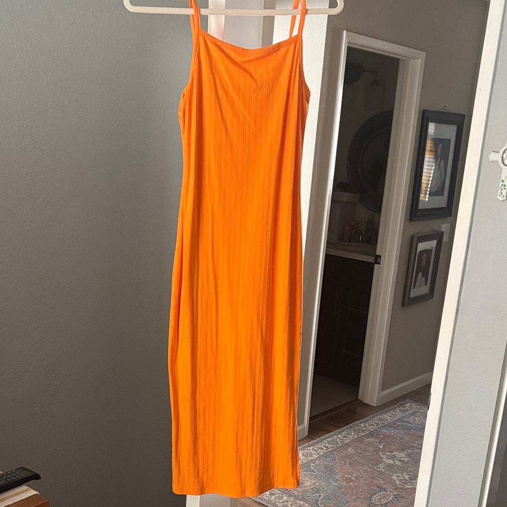 wild fable Bright Orange Maxi Slip Dress